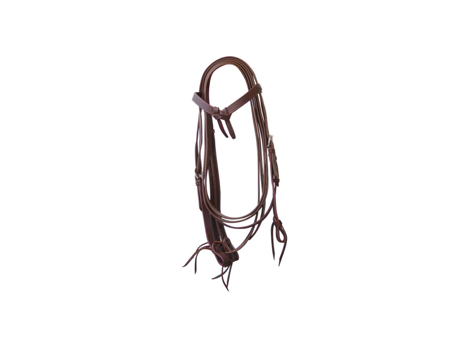 SMOOTH LEATHER BOW HEADSTALL WITH REINS