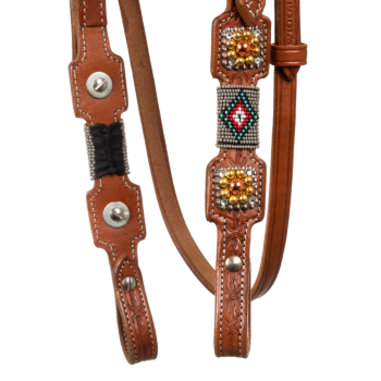BRIDLE WITH NAVAJO BEAD DECORATIONS POOL'S