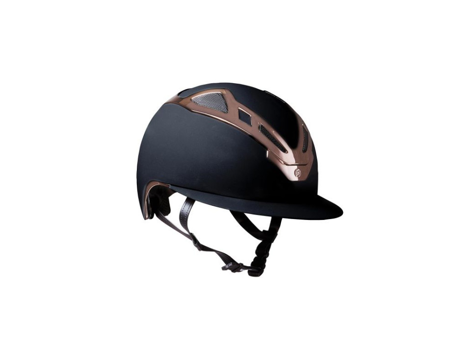 CASCO APEX CHR NEGRO MATE/ORO ROSADO MUJER