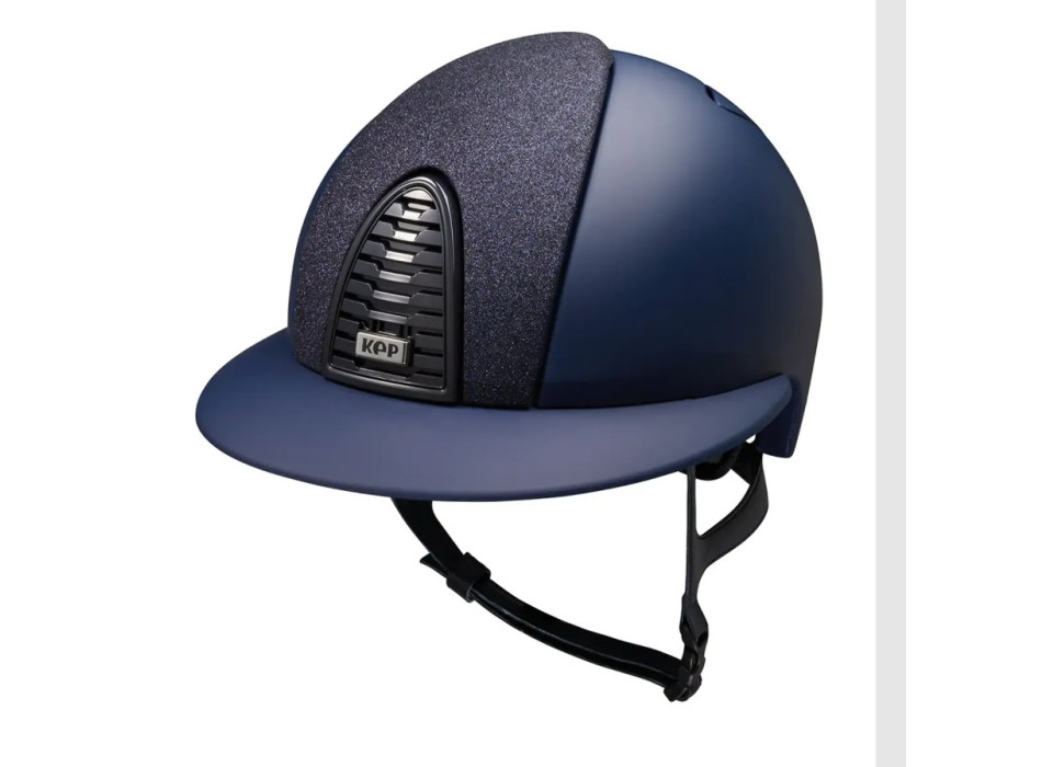 Casco de equitación Cromo 2.0 / Azul mate / Azul estrella / Visera tipo polo grande