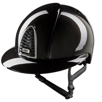 Casco de equitación Cromo 2.0 / Negro brillante / Visera tipo polo grande