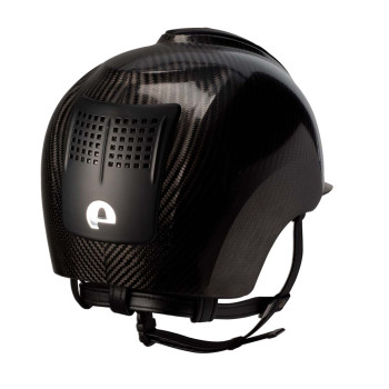 CASCO E-LIGHT DE CARBONO NEGRO BRILLANTE CON VISERA NEGRA MATE Y 2 ALMOHADILLAS NEGRAS MATE