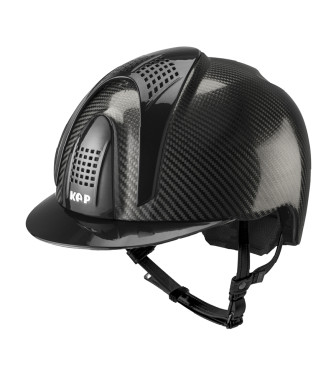 CASCO E-LIGHT DE CARBONO NEGRO BRILLANTE CON VISERA NEGRA METALIZADA Y 3 TORNILLOS NEGROS METALIZADOS