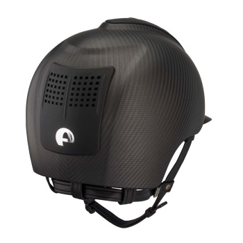 CASCO E-LIGHT DE CARBONO NEGRO MATE CON VISERA NEGRO MATE Y 3 TORNILLOS NEGROS MATE