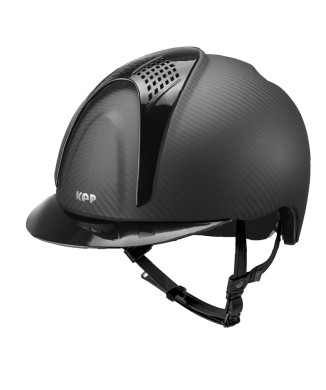 CASCO E-LIGHT DE CARBONO NEGRO MATE CON VISERA NEGRA METALIZADA Y 2 ALMOHADILLAS NEGRAS METALIZADAS