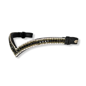 Banda frontal gris y negra con forma de V de Sparks N Blings TheOne