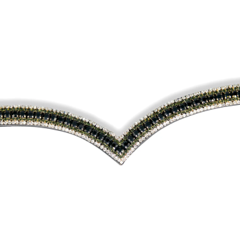 Banda frontal gris y negra con forma de V de Sparks N Blings TheOne
