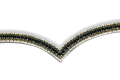 Banda frontal gris y negra con forma de V de Sparks N Blings TheOne