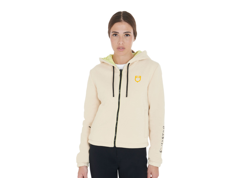 CHAQUETA REVERSIBLE DE MUJER CON CREMALLERA Y CAPUCHA