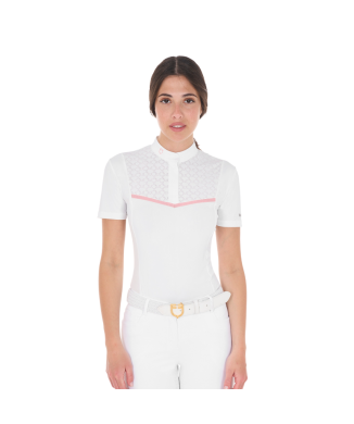 POLO DE COMPETICIÓN DE MUJER SLIM FIT CON INSERCIONES PERFORADAS EN EL PECHO