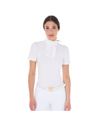 POLO DE COMPETICIÓN DE MUJER SLIM FIT CON VOLANTES Y STRASS