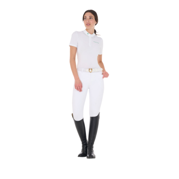 POLO DE COMPETICIÓN DE MUJER SLIM FIT CON DIAMANTES EN EL CUELLO