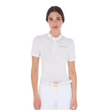 POLO DE COMPETICIÓN DE MUJER SLIM FIT CON DIAMANTES EN EL CUELLO