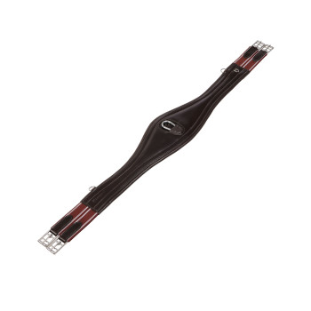 CINCHA DE CUERO PARA SALTO CON BANDAS ELÁSTICAS