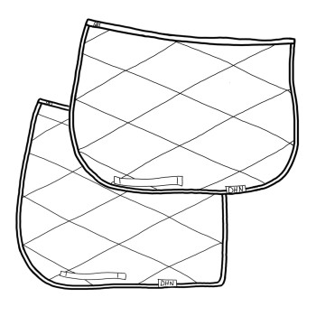 Manta para silla de montar DHN con estampado para salto/doma clásica para caballo/pony, hecha a mano y personalizable.