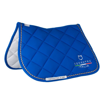 Manta para silla de salto Equestro X FISE con ribete tricolor