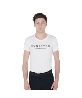 CAMISETA DE HOMBRE DE AJUSTE ENCANTADO CON LETRAS EQUESTRO
