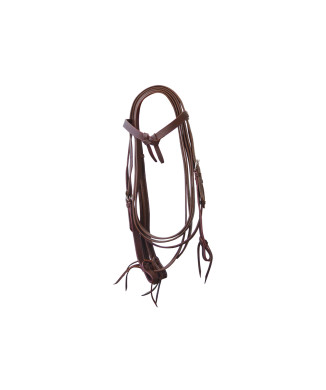 CABEZA DE CUERO LISO CON ARCO Y RIENDAS
