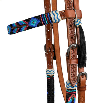 CABECERO DE PISCINA ESTILO OCCIDENTAL CON DECORACIONES NAVAJO