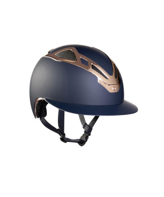 CASQUE APEX CHROME LADY BLEU MAT/OR ROSE