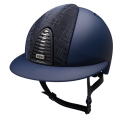 Casque d'équitation Cromo 2.0 / Bleu mat / Bleu galaxie / Visière polo large