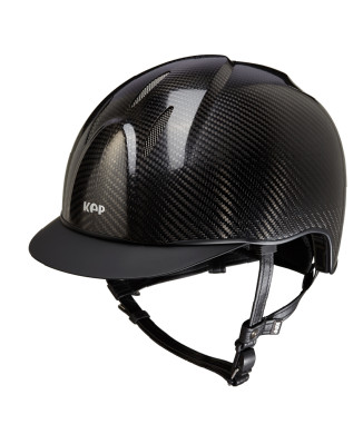 CASQUE E-LIGHT CARBONE NOIR BRILLANT AVEC VISIÈRE NOIRE MATTE ET GRILLE EN ACIER INOXYDABLE