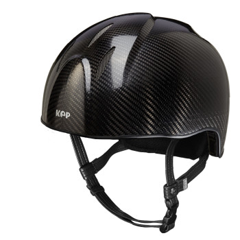 CASQUE E-LIGHT CARBONE NOIR BRILLANT SANS VISIÈRE / GRILLE EN ACIER INOXYDABLE / SANGLE STANDARD