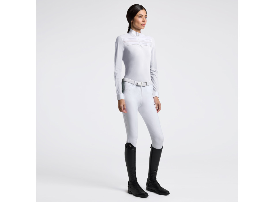 Maillot de compétition à empiècement plissé Cavalleria Toscana CT L/S