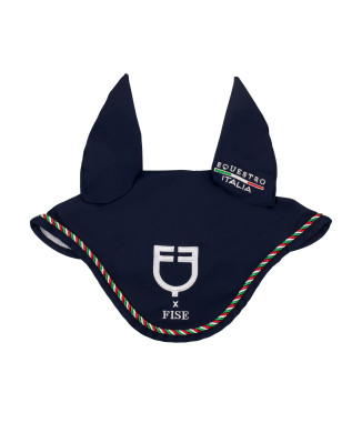 Tapis de selle d'obstacle Equestro X FISE à passepoil tricolore