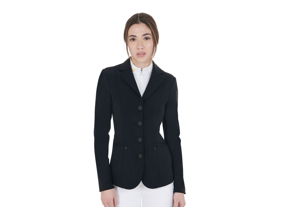 VESTE DE COMPÉTITION FEMME AVEC LOGO BRODÉ CONTRASTÉ