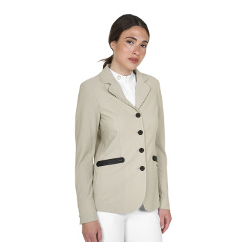 Polo de compétition EQUESTRO pour filles, coupe ajustée, en tissu perforé
