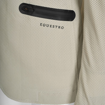 Polo de compétition EQUESTRO pour filles, coupe ajustée, en tissu perforé