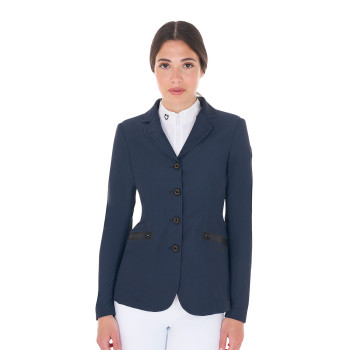 Polo de compétition EQUESTRO pour filles, coupe ajustée, en tissu perforé