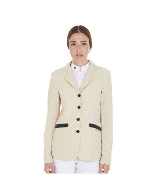 Polo de compétition EQUESTRO pour filles, coupe ajustée, en tissu perforé