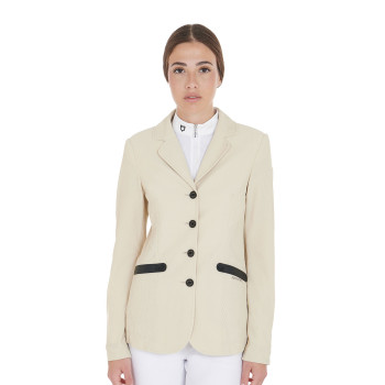 Polo de compétition EQUESTRO pour filles, coupe ajustée, en tissu perforé