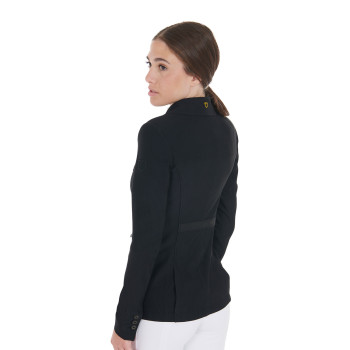 Polo de compétition EQUESTRO pour filles, coupe ajustée, en tissu perforé