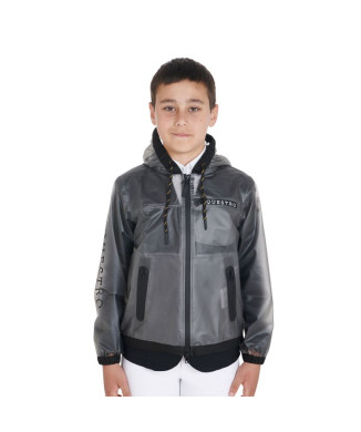 IMPERMÉABLE ENFANT AVEC CAPUCHE ET FERMETURE ÉCLAIR COUPE-VENT