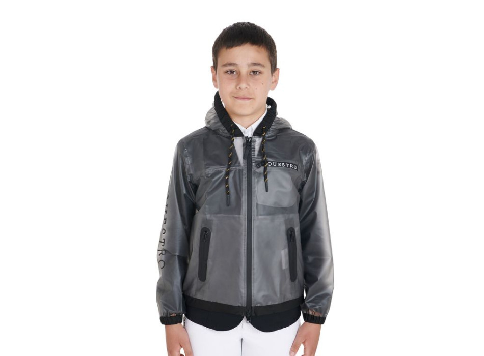IMPERMÉABLE ENFANT AVEC CAPUCHE ET FERMETURE ÉCLAIR COUPE-VENT