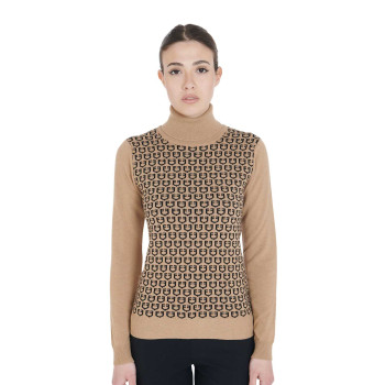 PULL COL MONTANT FEMME AVEC LOGOS CONTRASTÉS