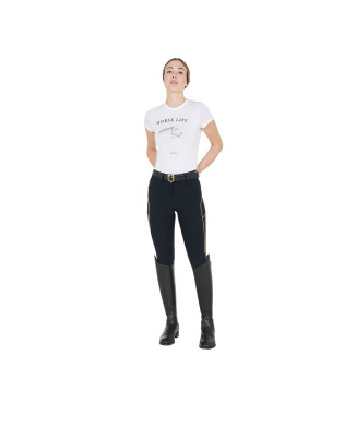 PANTALON FEMME COUPE SLIM AVEC POIGNEE AUX GENOUX