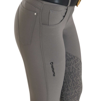 PANTALON FEMME EN TISSU TECHNIQUE AVEC GRIP AU GENOU