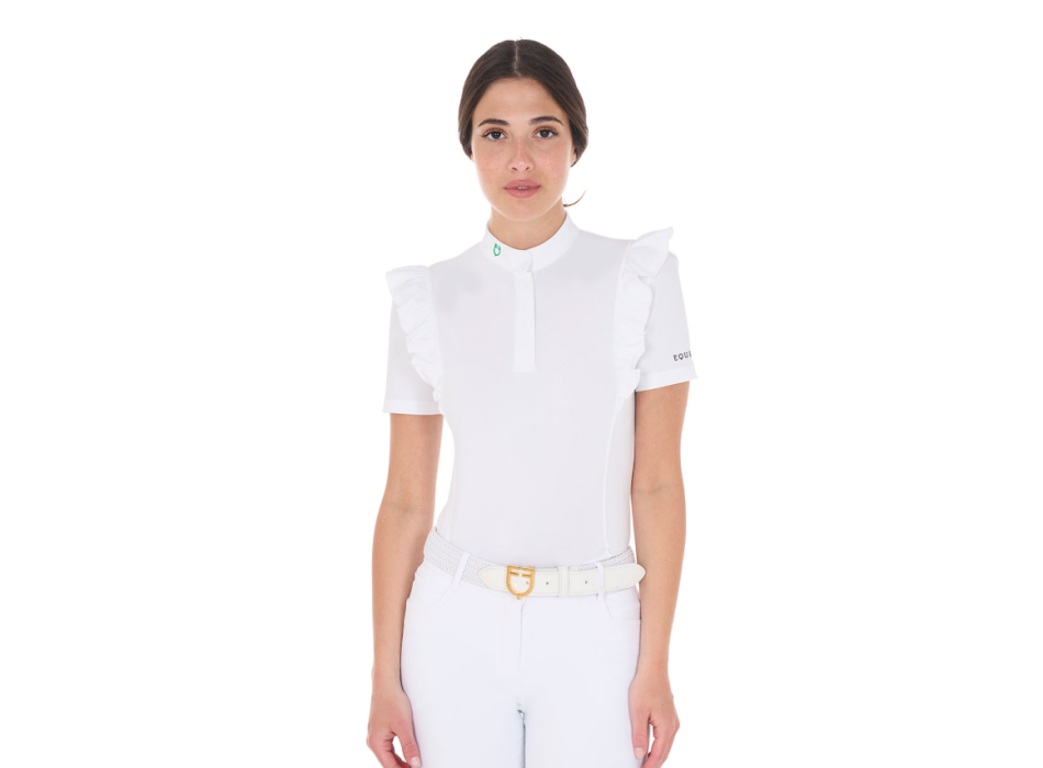 POLO DE COMPÉTITION FEMME COUPE SLIM À VOLANTS