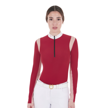 POLO DE COMPÉTITION FEMME AVEC INSERTS EN MAILLE
