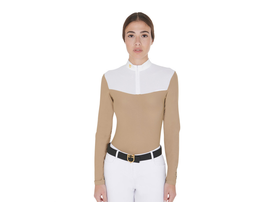 POLO DE COMPÉTITION FEMME EN TISSU TECHNIQUE ET MAILLE