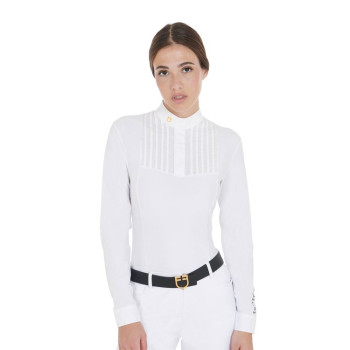 POLO FEMME COUPE SLIM AVEC COTON PLISSÉ