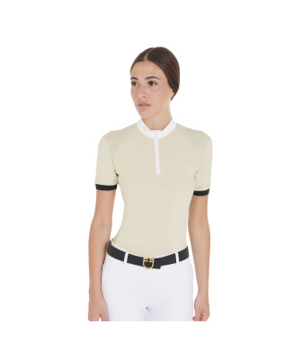 POLO FEMME COUPE SLIM AVEC BRETELLES CONTRASTÉES