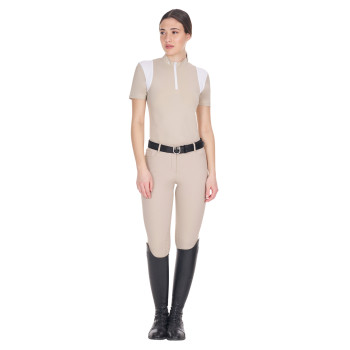 POLO D'ENTRAÎNEMENT SLIM FIT POUR FEMME AVEC INSERTS EN MAILLE
