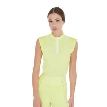 POLO FEMME SANS MANCHES COUPE SLIM EN TISSU TECHNIQUE