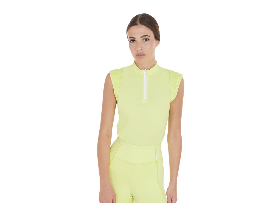 POLO FEMME SANS MANCHES COUPE SLIM EN TISSU TECHNIQUE