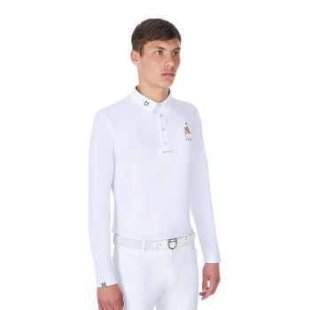 Polo de compétition à manches longues pour homme Equestro X FISE
